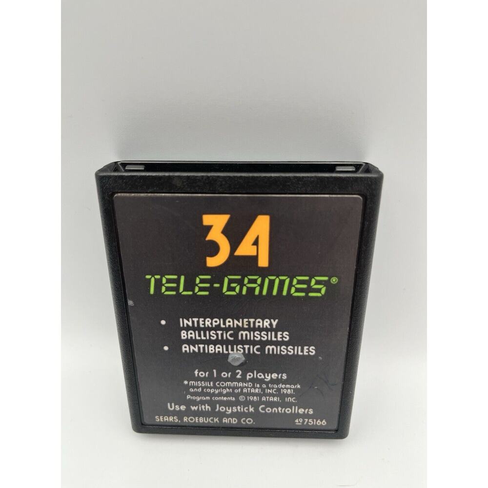 Missile Command (Atari 2600, 1981) Sears Telegames Cart Only Tested